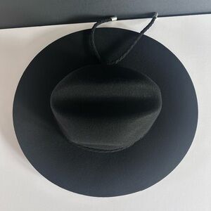 $295 Rag & Bone Women's Black Wool Braided Band Valencia Fedora Hat Size S New